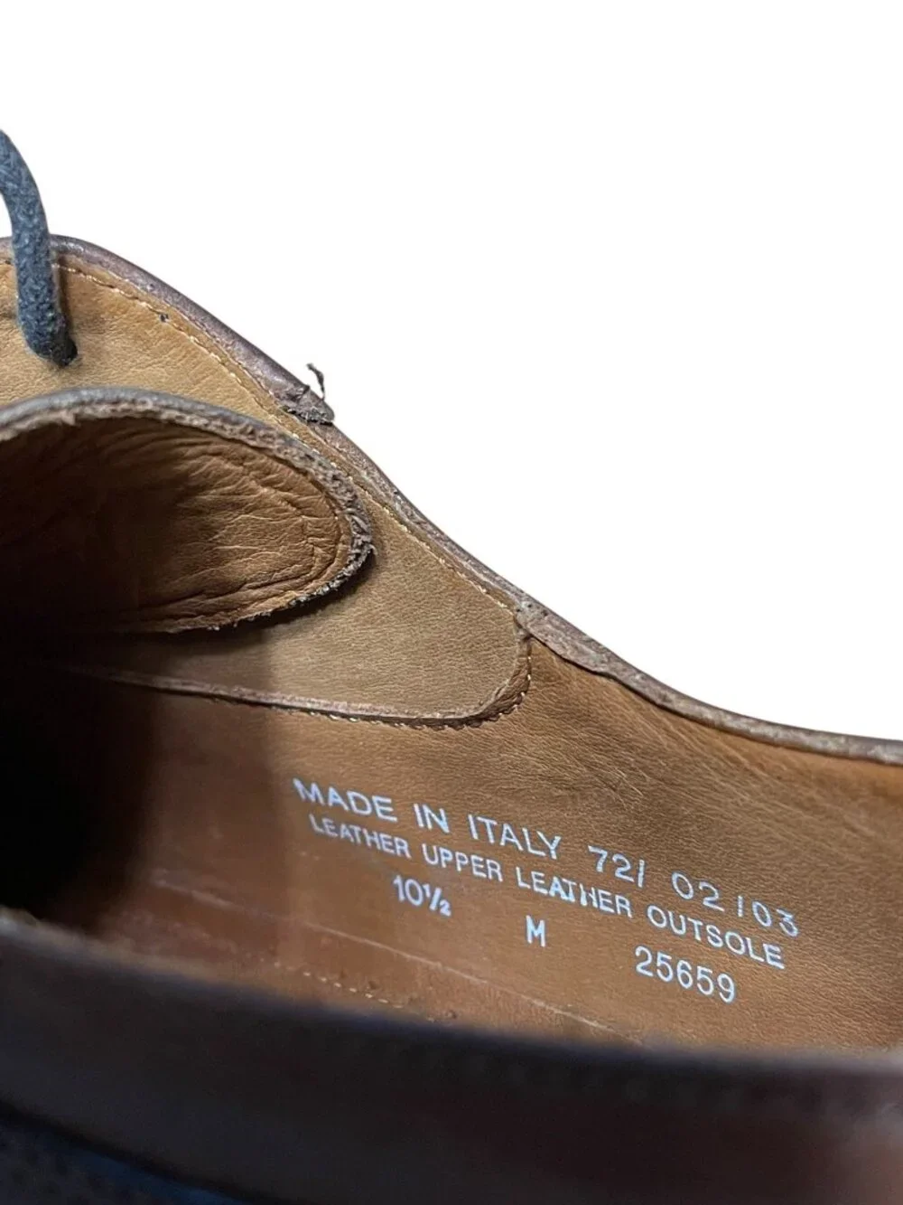 Bostonian Florentine Mens Brown Leather Oxford Shoes Made In Italy‎ Size 10.5